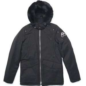 Moose Knuckles 'Pearson' Jacket With Fur Hood Sz Large Black NWT